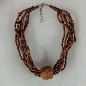 Wooden Bead Necklace #A325